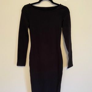 Black midi bodycon dress